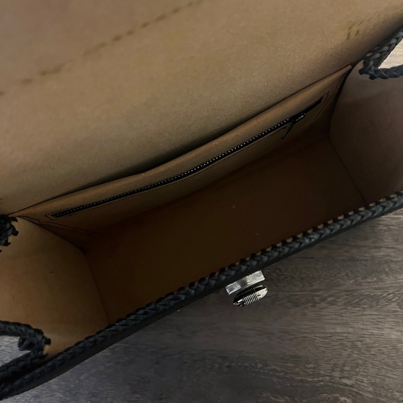 VINTAGE 1930s BLACK SUEDE SHOULDER BAG - Picture 8 of 8